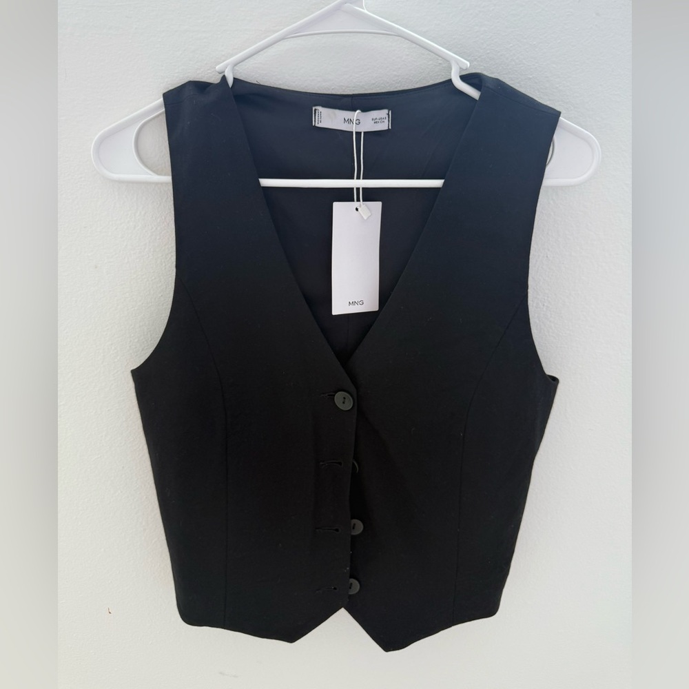 MNG Black Button-Up Vest